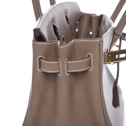 Hermes Taurillon Clemence Birkin 30 Etoupe 24 of 32