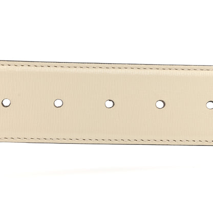 Gucci Azalea Calfskin Enamel Monochrome Double G 40mm Belt 95 38 Mystic White 5 of 6