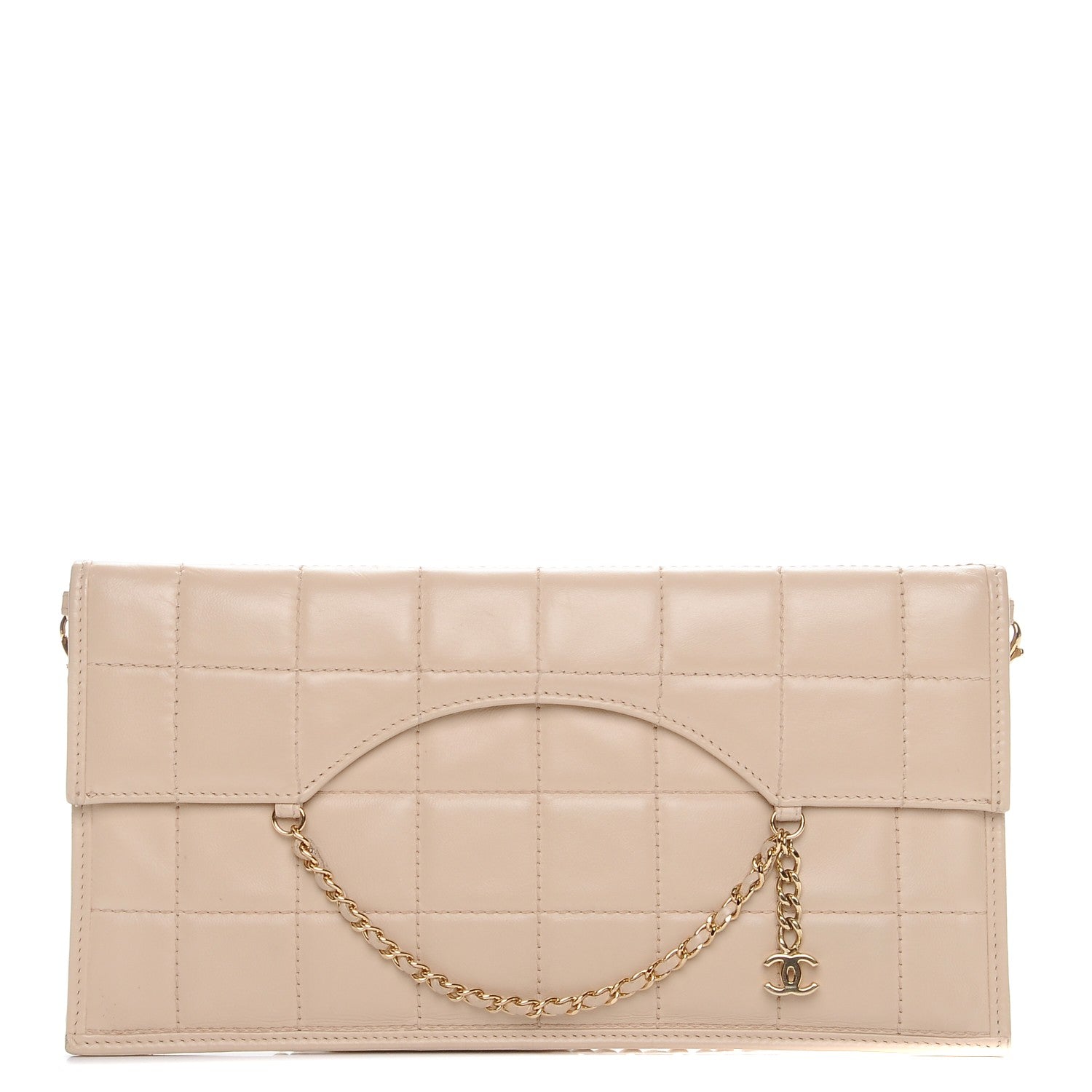 Chanel Lambskin Chocolate Bar Convertible Clutch Beige 1 of 10