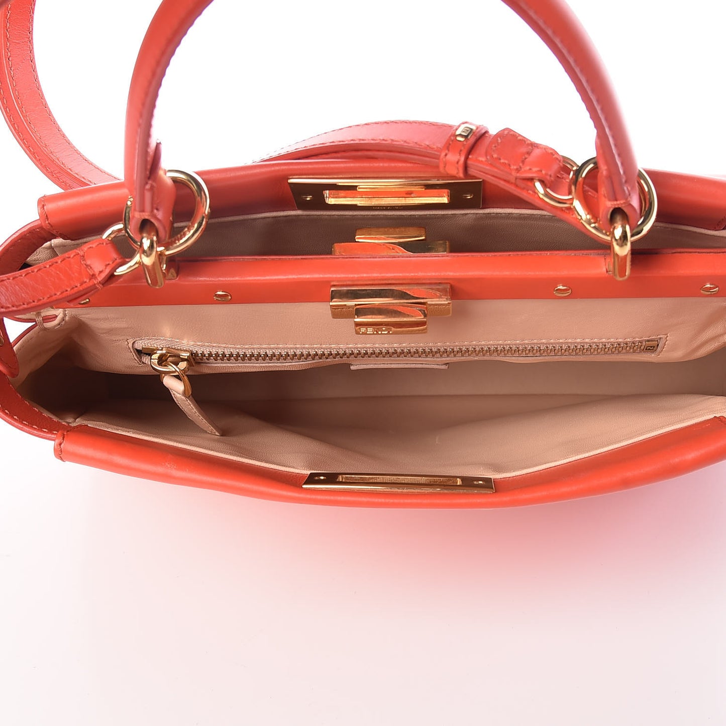 Vitello Morgan Shiny Nappa Medium Peekaboo Iconic Satchel Papavero