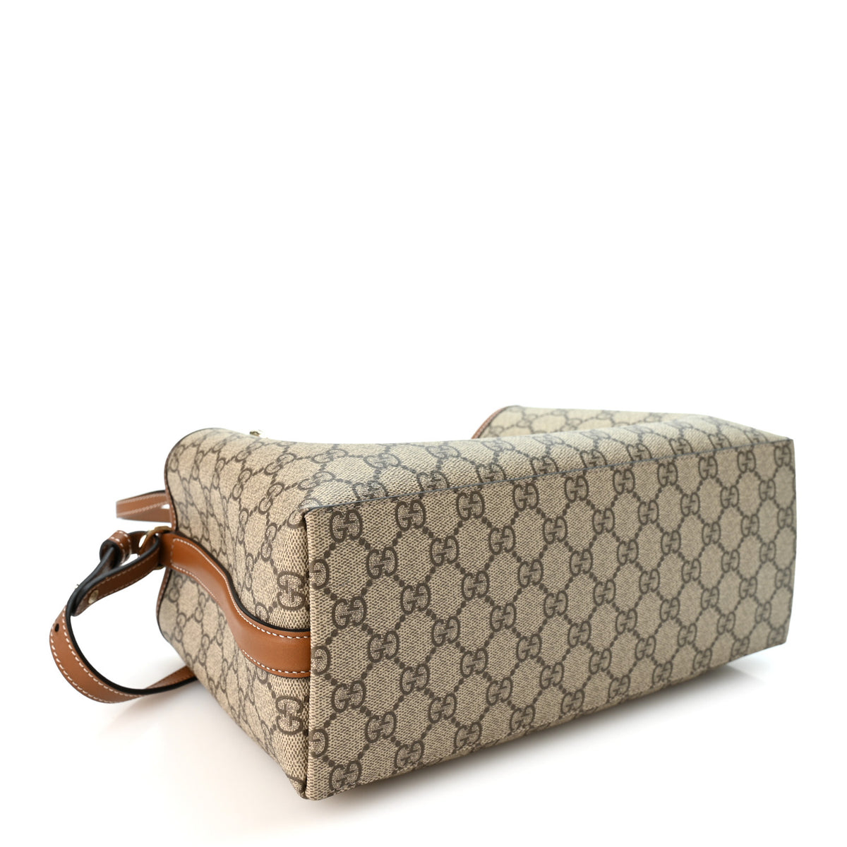 GG Supreme Monogram Emblem Medium Tote Bag Beige Dark Brown