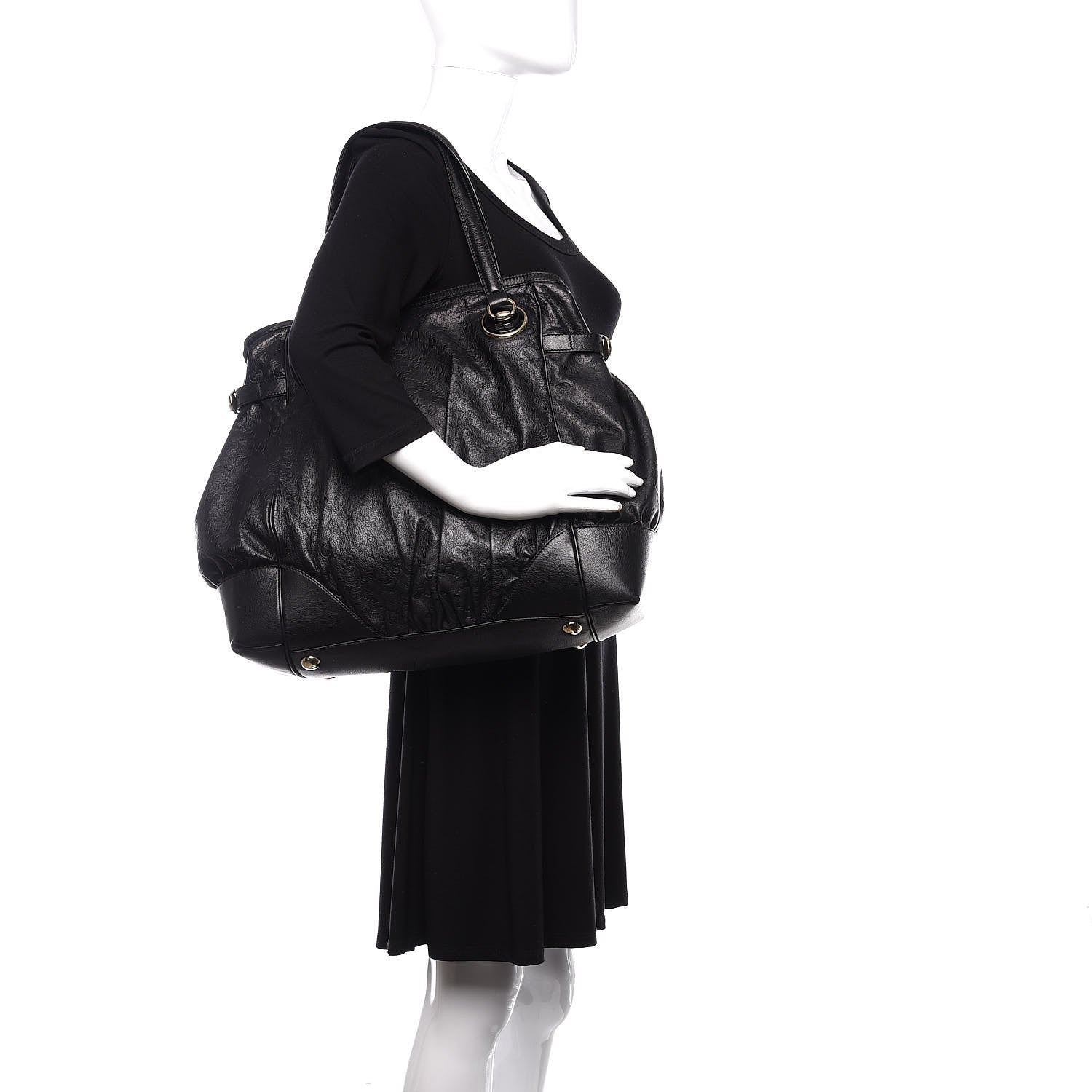 Gucci Guccissima Full Moon Tote Black 2 of 12