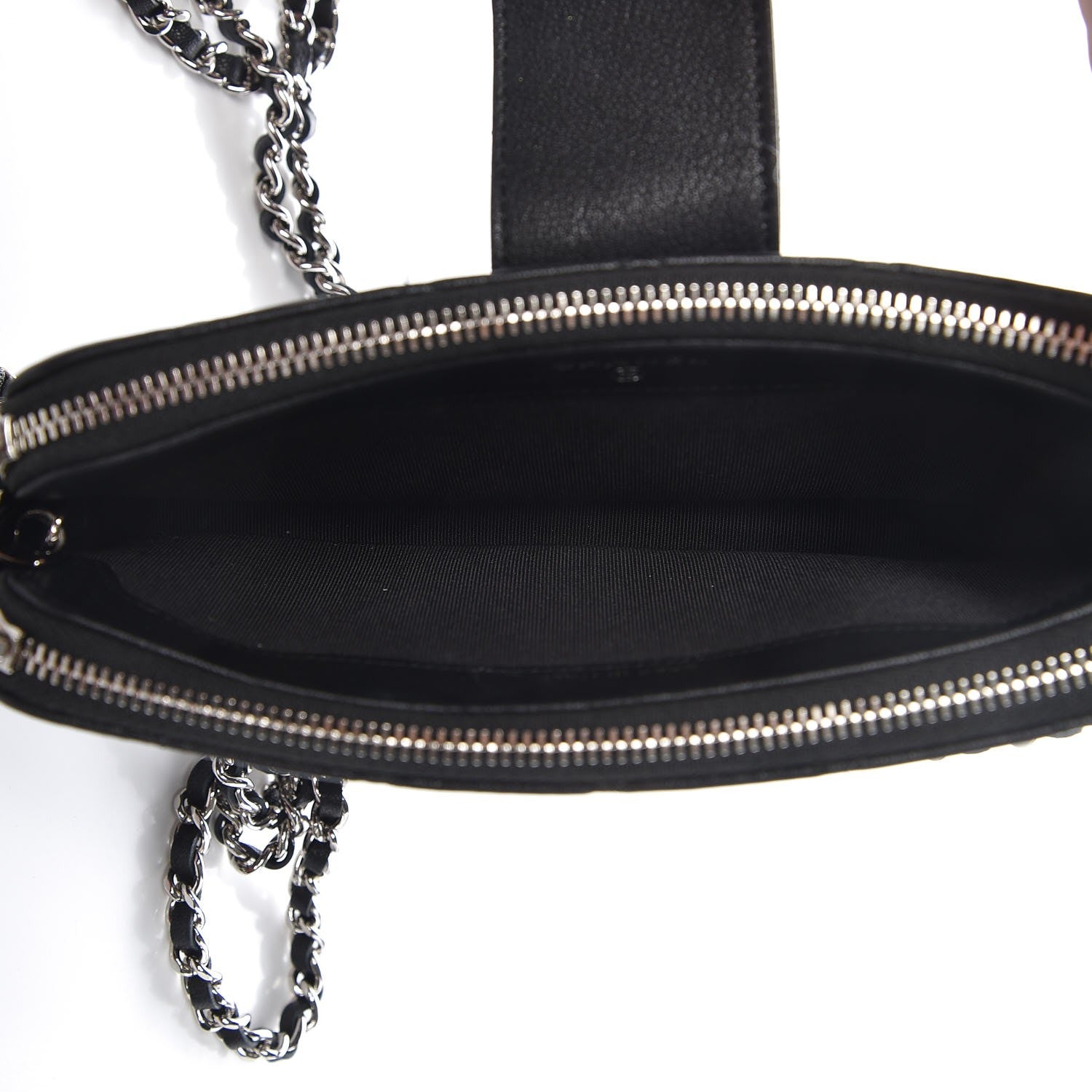 Chanel Caviar Quilted CC Box Clutch With Chain Black 9 of 13