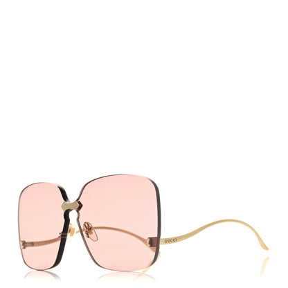 Gucci Rimless Sunglasses GG0352S Gold Flash Pink 1 of 9