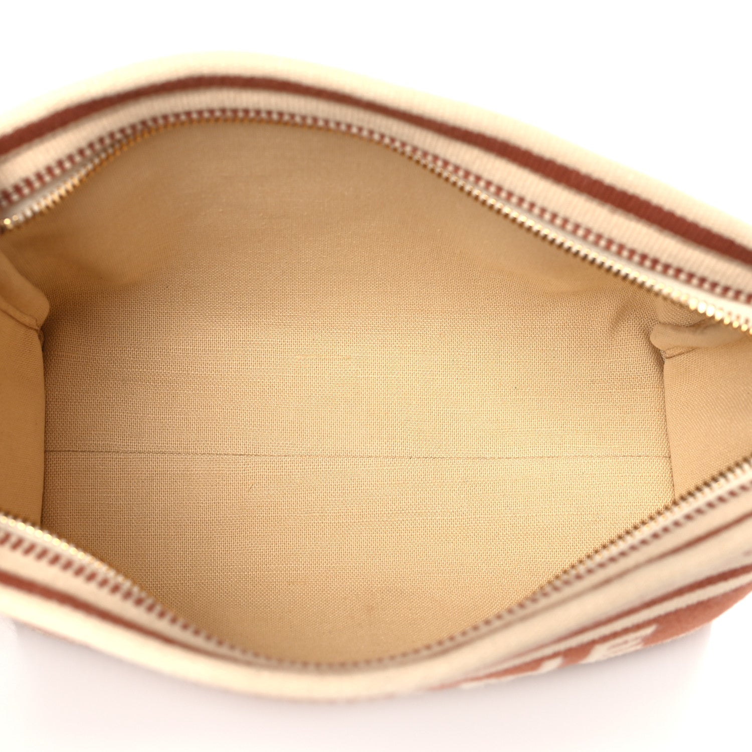 Celine Textile Striped Logo Thais Pouch Sienna 6 of 9