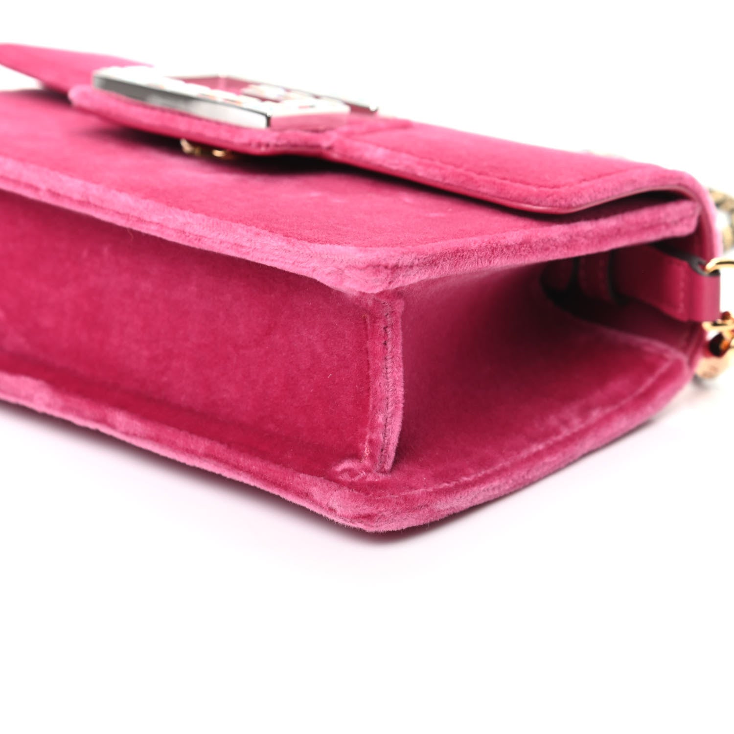 Gucci Velvet Crystal Square G Shoulder Bag Light Raspberry Rose 9 of 9