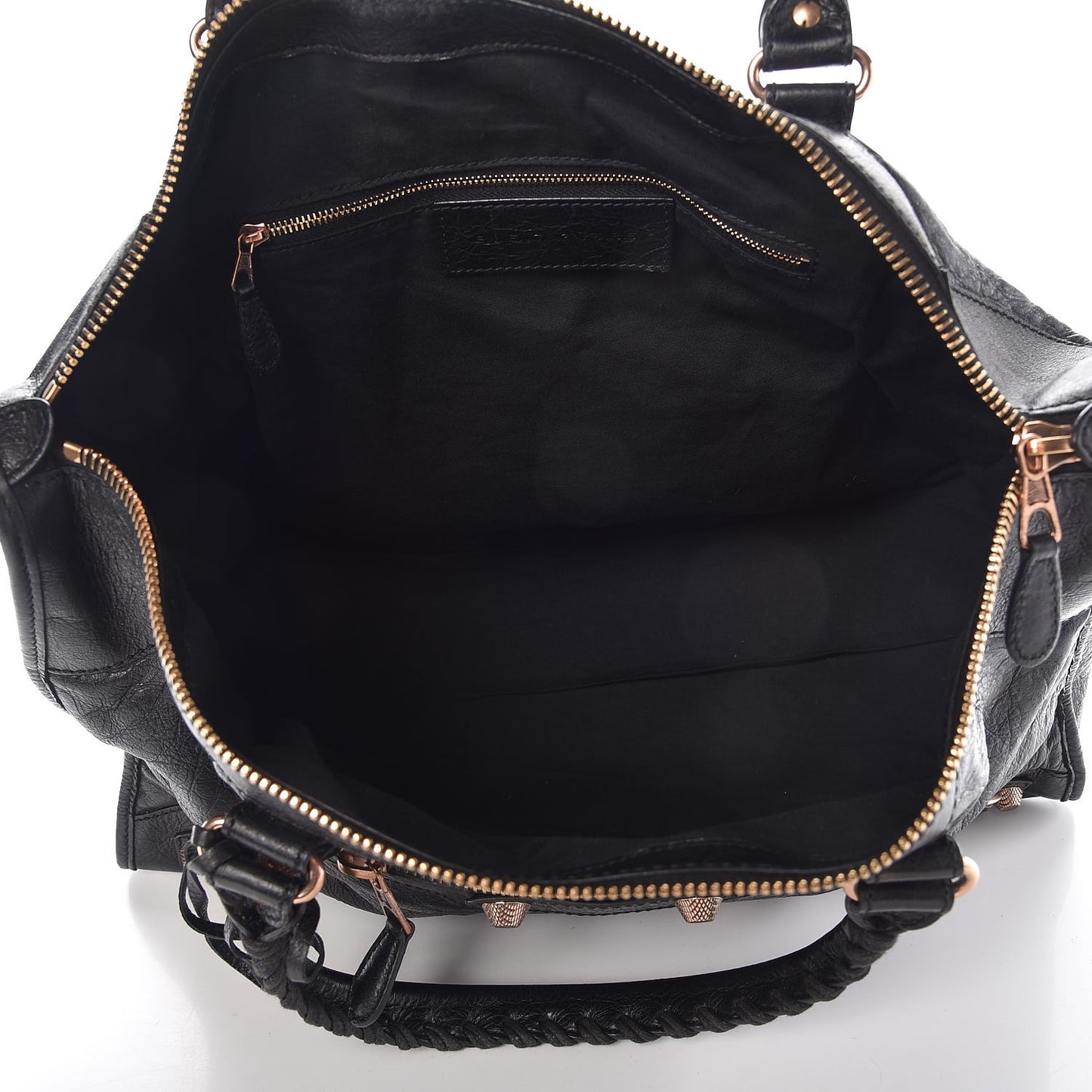 Agneau Giant 12 Rose Gold Hardware Work Black