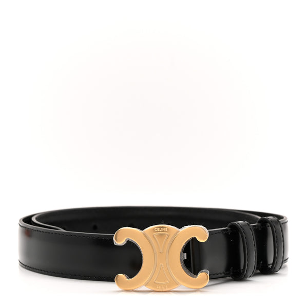 Celine Box Calfskin Medium 25mm Triomphe Belt 75 Black  display picture 1