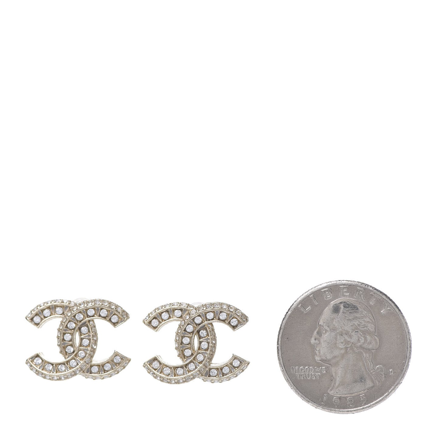 Crystal CC Earrings Light Gold
