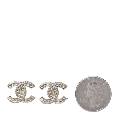 Chanel Crystal CC Earrings Light Gold 2 of 4