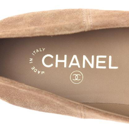 Chanel Suede Camellia CC Ballerina Flat 40.5 Beige 7 of 9
