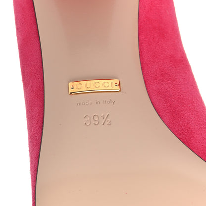 Gucci Kid Scamosciato GG Marmont Fringe 50mm Loafer Pumps 39.5 Hot Pink 5 of 8