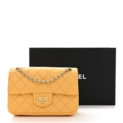 Chanel Aged Calfskin Quilted 2.55 Reissue Mini Flap Yellow 11 of 11