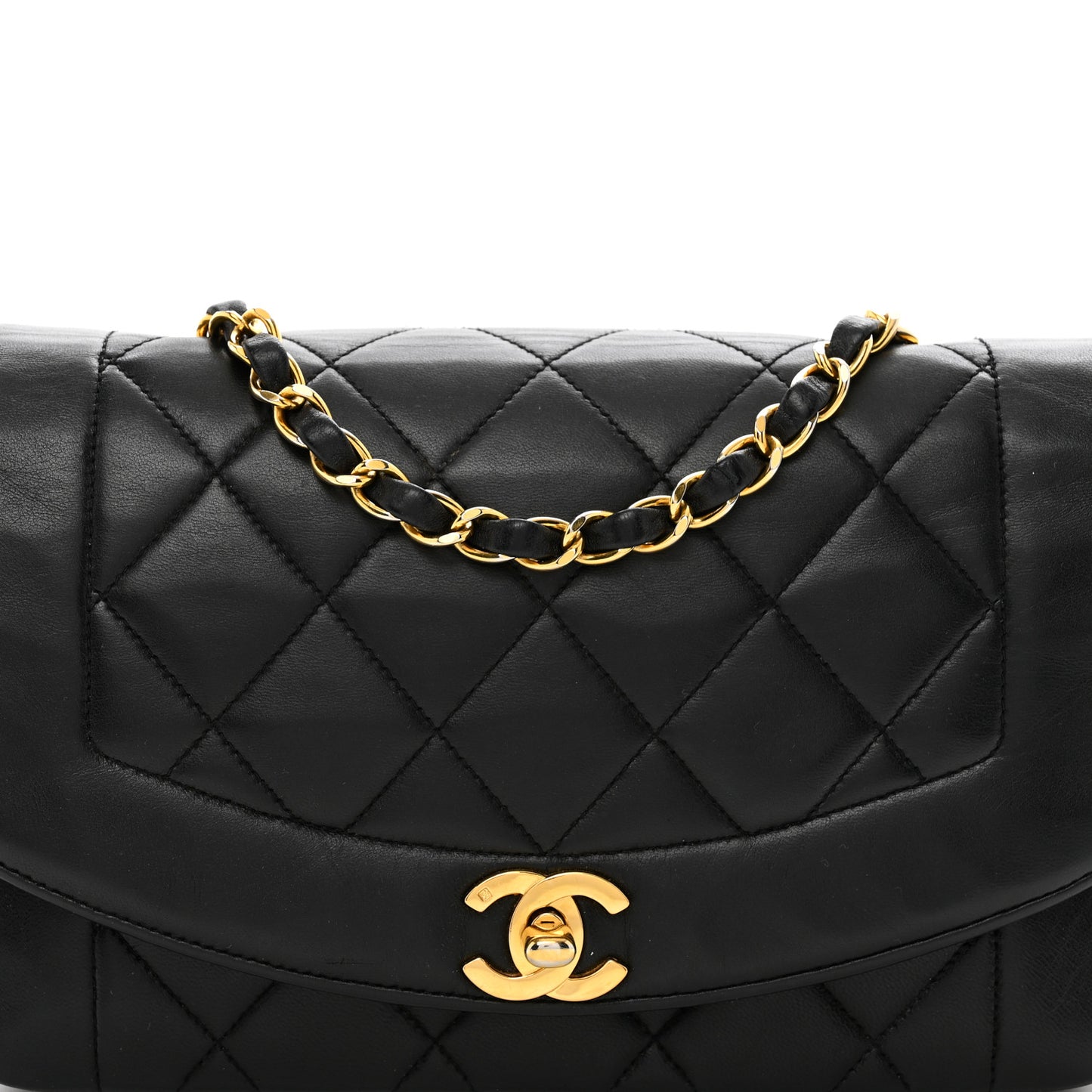 Lambskin Quilted Small Single Flap Black
