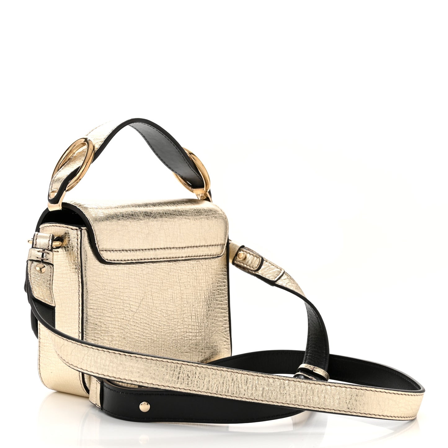 Metallic Calfskin Mini C Double Carry Gold