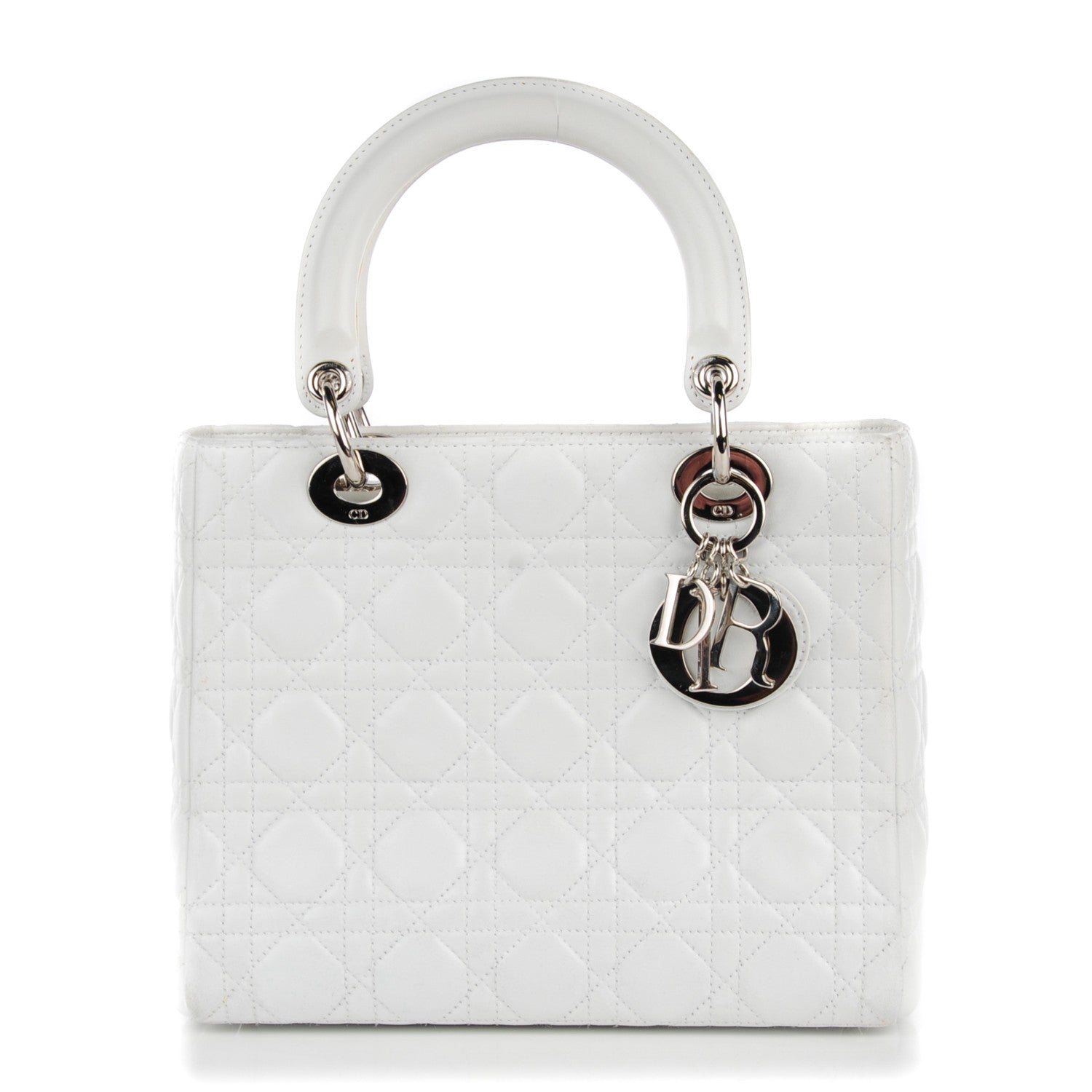 Christian Dior Lambskin Cannage Medium Lady Dior White 1 of 15