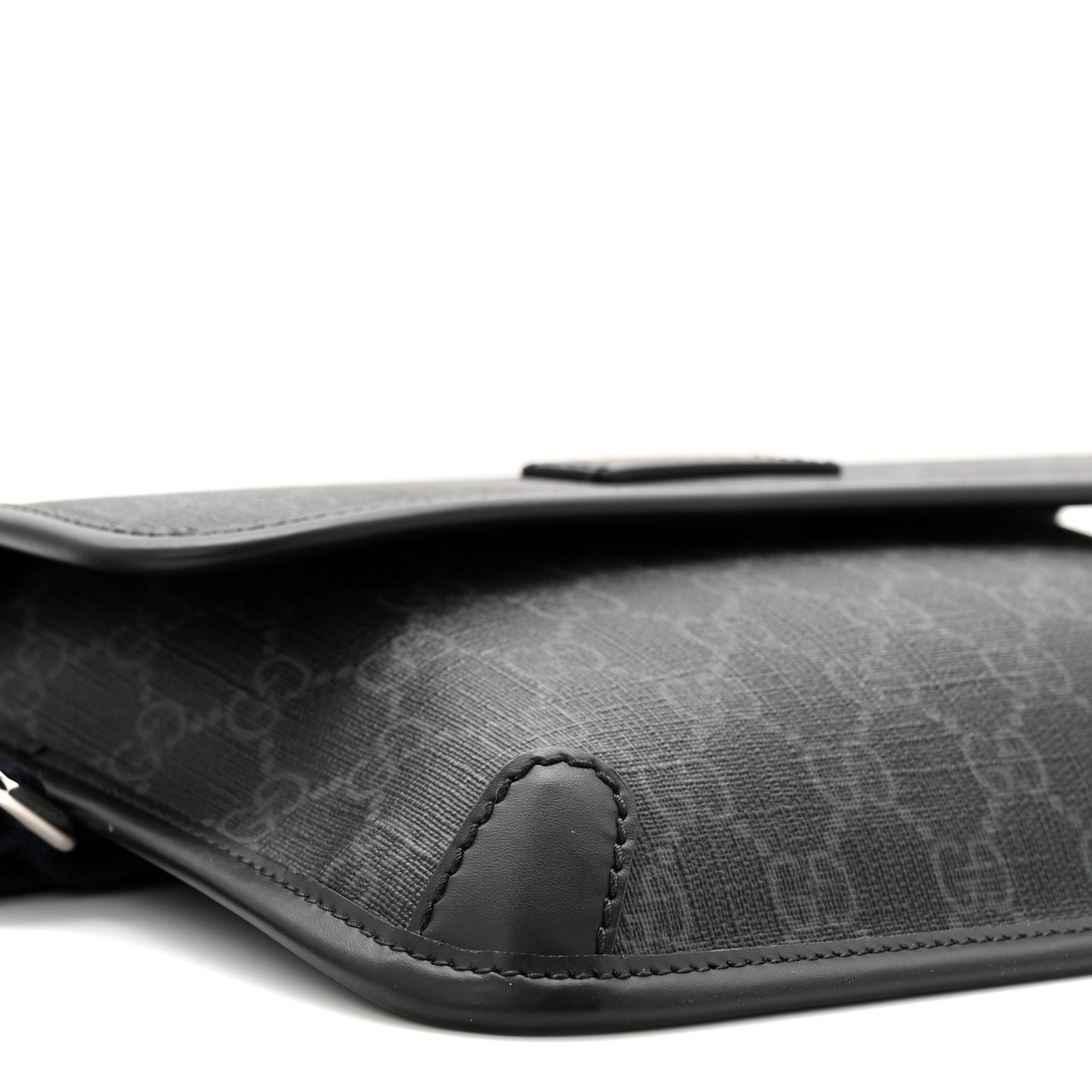 GG Supreme Monogram Web Slim Belt Bag Black Grey