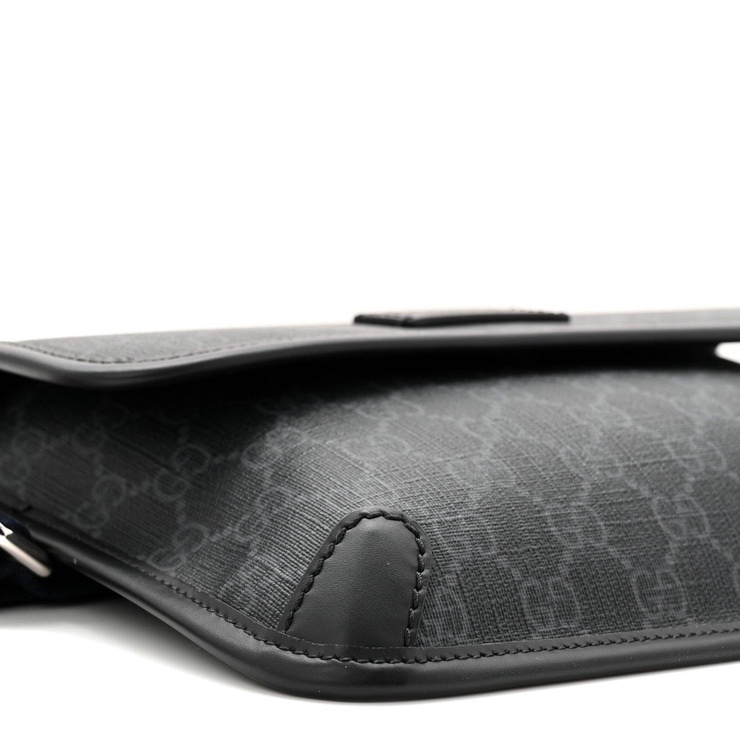 Gucci GG Supreme Monogram Web Slim Belt Bag Black Grey 9 of 10