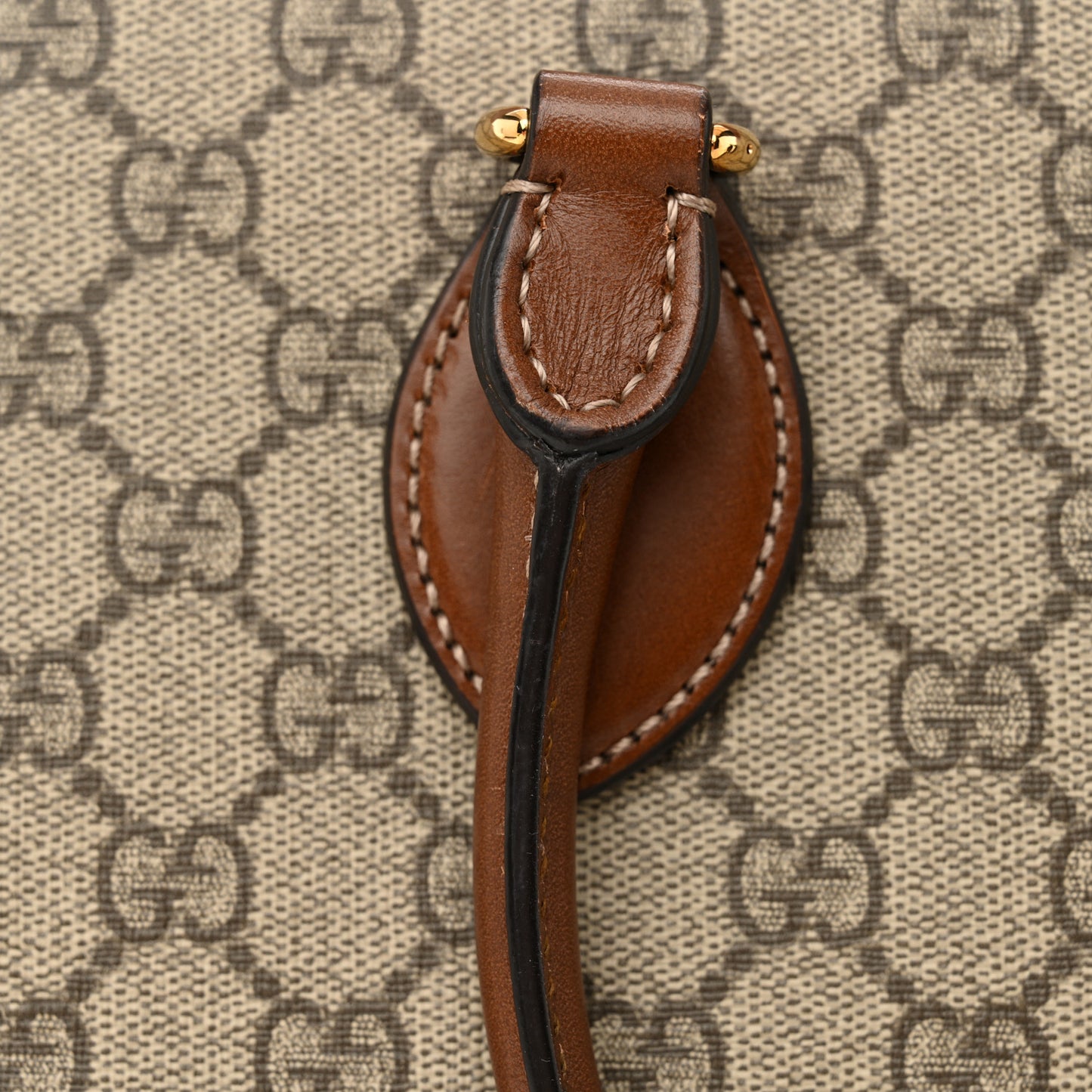 GG Supreme Monogram Small Zip Top Tote Beige Tuscany