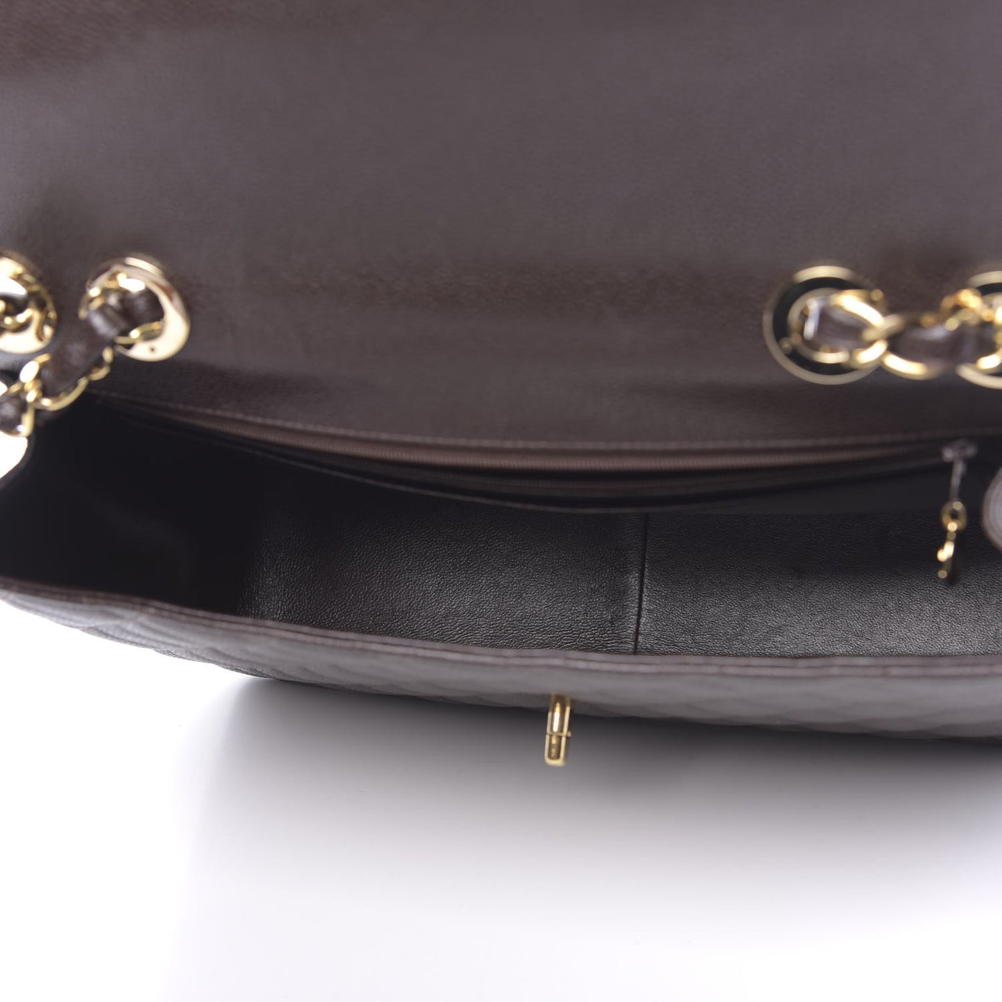 Caviar Quilted Jumbo Single Flap Brown