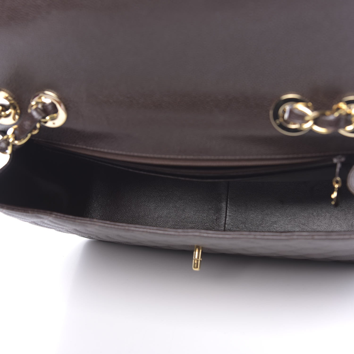 Chanel Caviar Quilted Jumbo Single Flap Brown 5 of 11