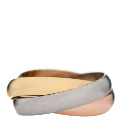 Cartier 18K Pink Yellow White Gold Classic Trinity Ring 49 4.75 3 of 5