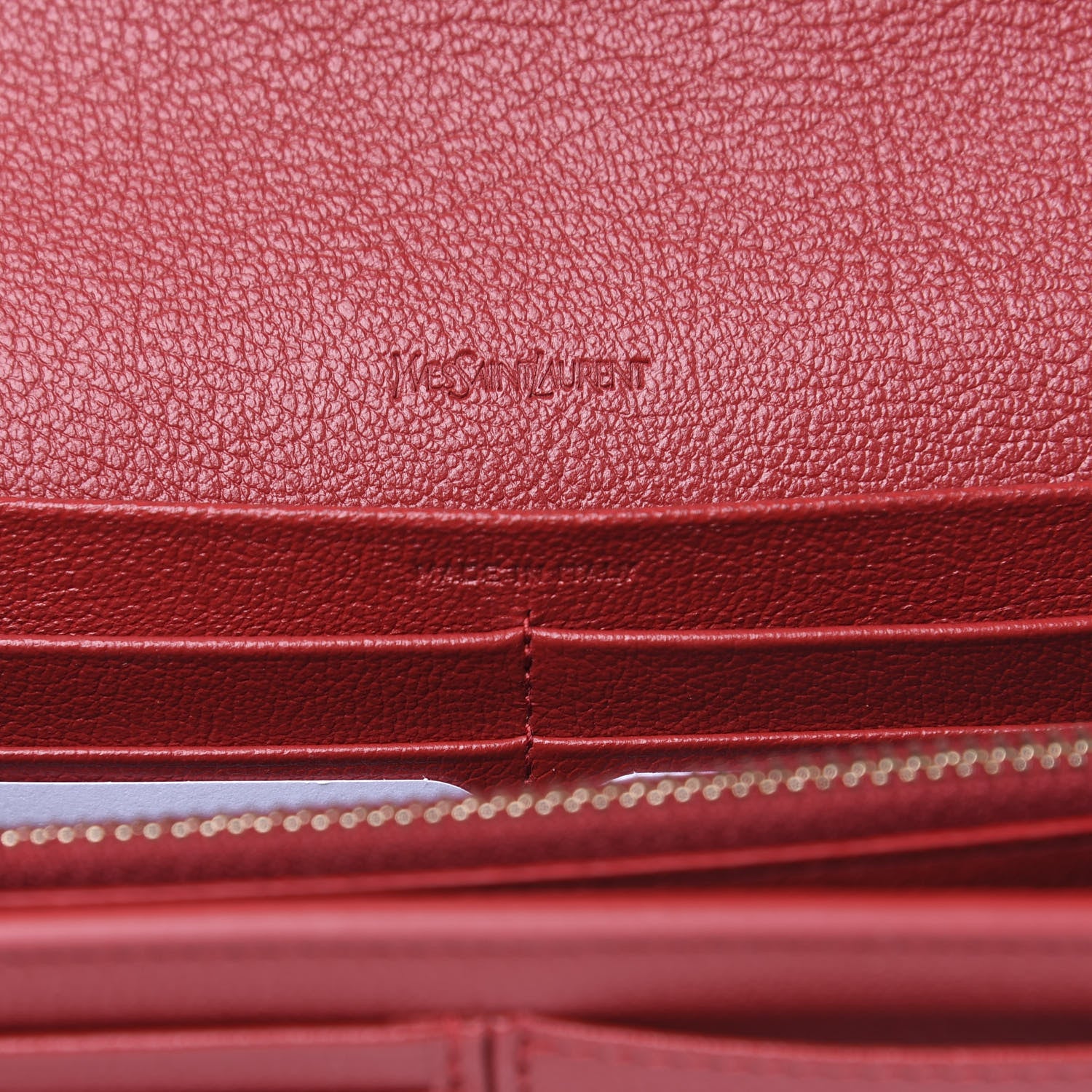 Saint Laurent Calfskin Belle de Jour Chain Clutch Rouge Orient 6 of 10