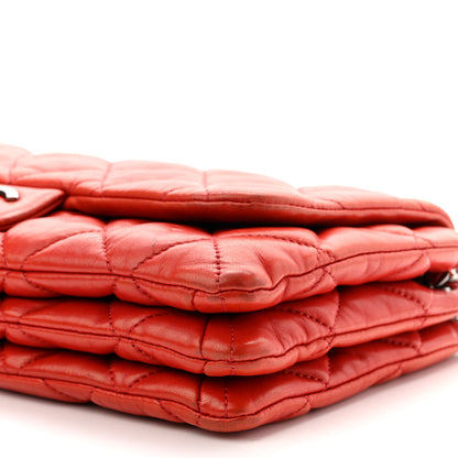 Chanel Lambskin Quilted Chanel 3 Accordion Flap Bag Red 9 of 13