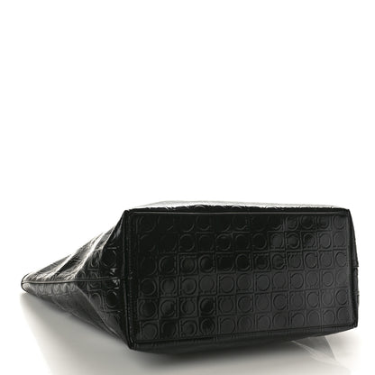 Salvatore Ferragamo Patent Gancini Embossed Tote Black 4 of 9