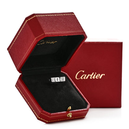 Cartier 18K White Gold 3 Diamond 5.5mm LOVE Ring 49 5 6 of 6