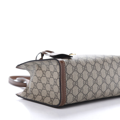 Gucci GG Supreme Monogram Calfskin Small Padlock Tote Beige Ebony Tuscany 5 of 10