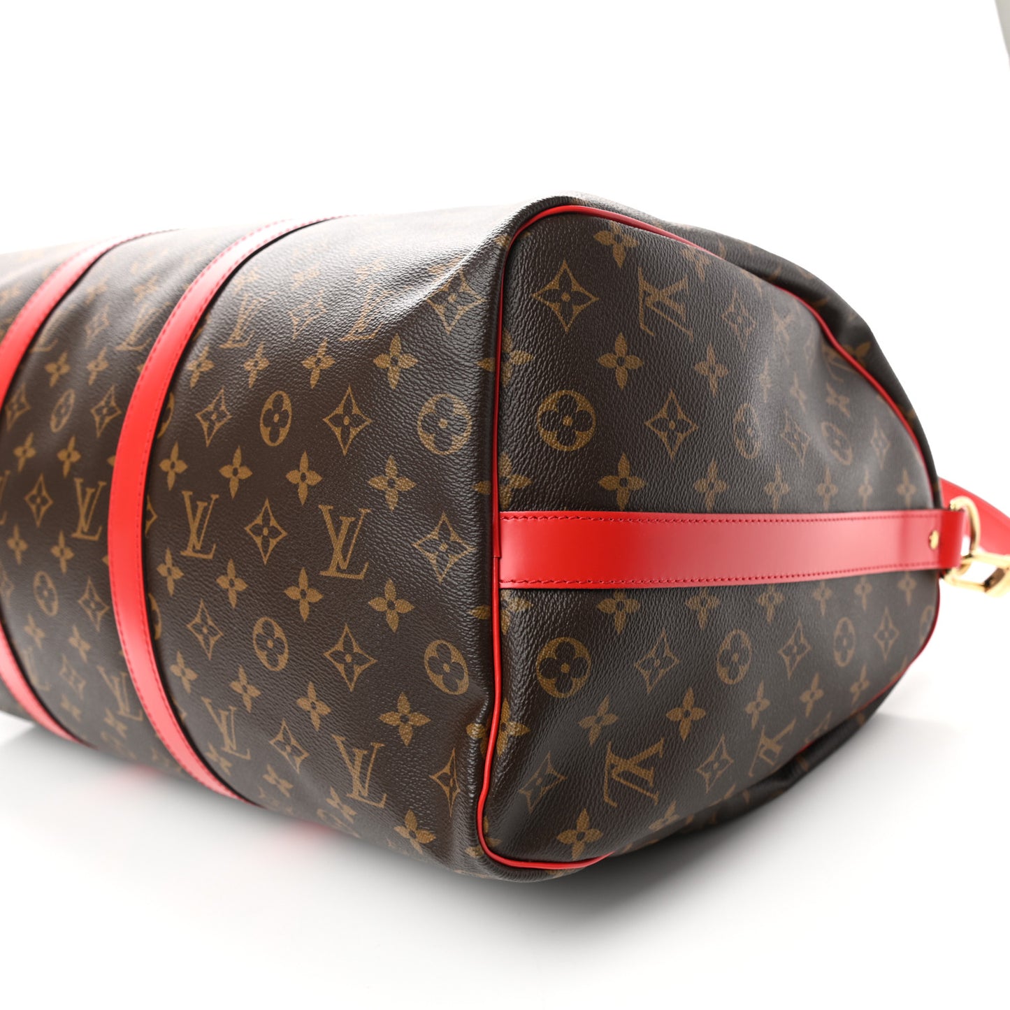 Calfskin Monogram Keepall Bandouliere 50 Coquelicot