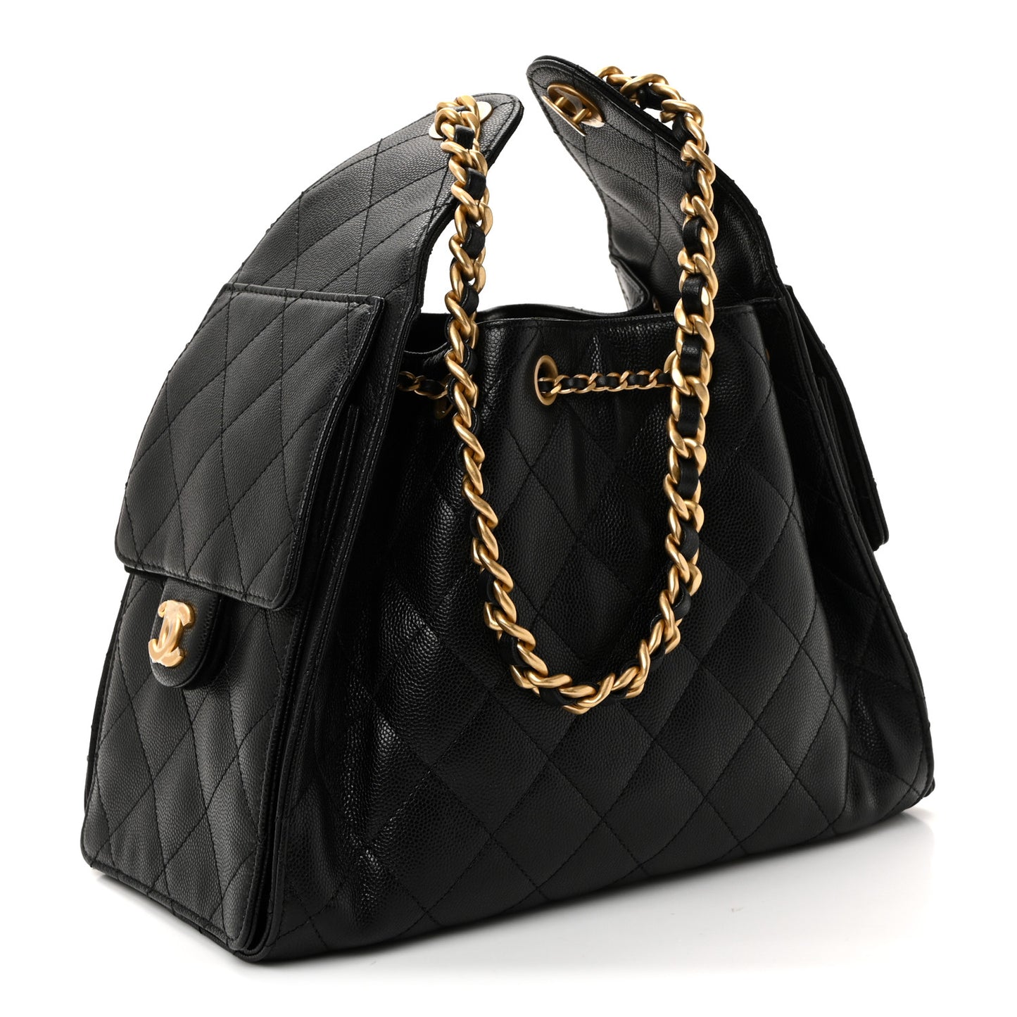 Caviar Quilted Small Chanel 25 Handbag Black