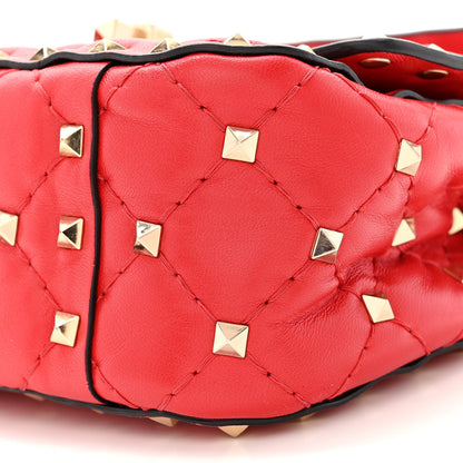 Valentino Garavani Lambskin Micro Rockstud Spike Shoulder Bag Red 9 of 10