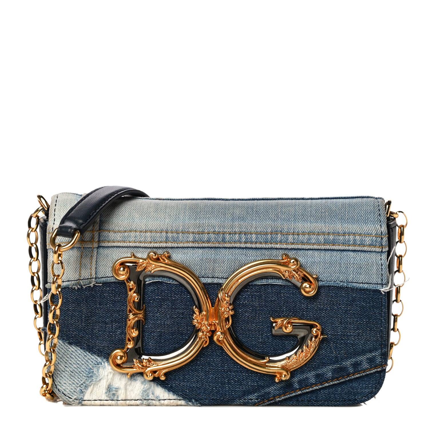Dolce & Gabbana Denim Mini DG Girls Shoulder Bag Blue 1 of 14