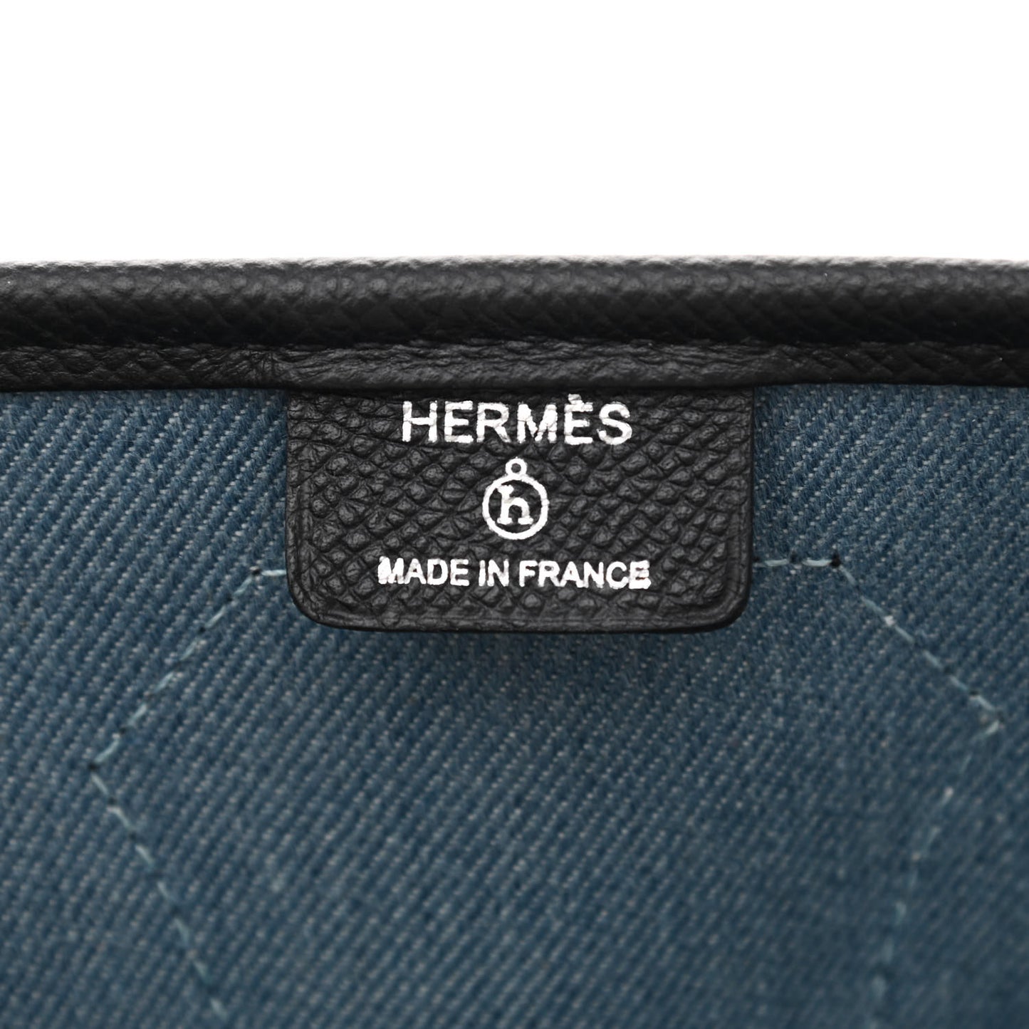 Denim Canvas Epsom Petit H Bell Tote Bag Black