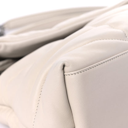 Saint Laurent Lambskin Quilted Medium Loulou Puffer Monogram Chain Satchel Crema Soft 9 of 13