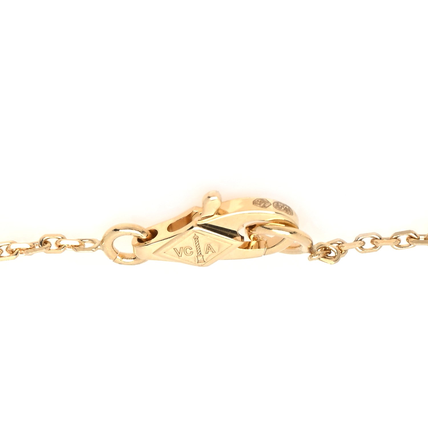 Van Cleef & Arpels 18K Yellow Gold Mother of Pearl Sweet Alhambra Pendant Necklace 4 of 6