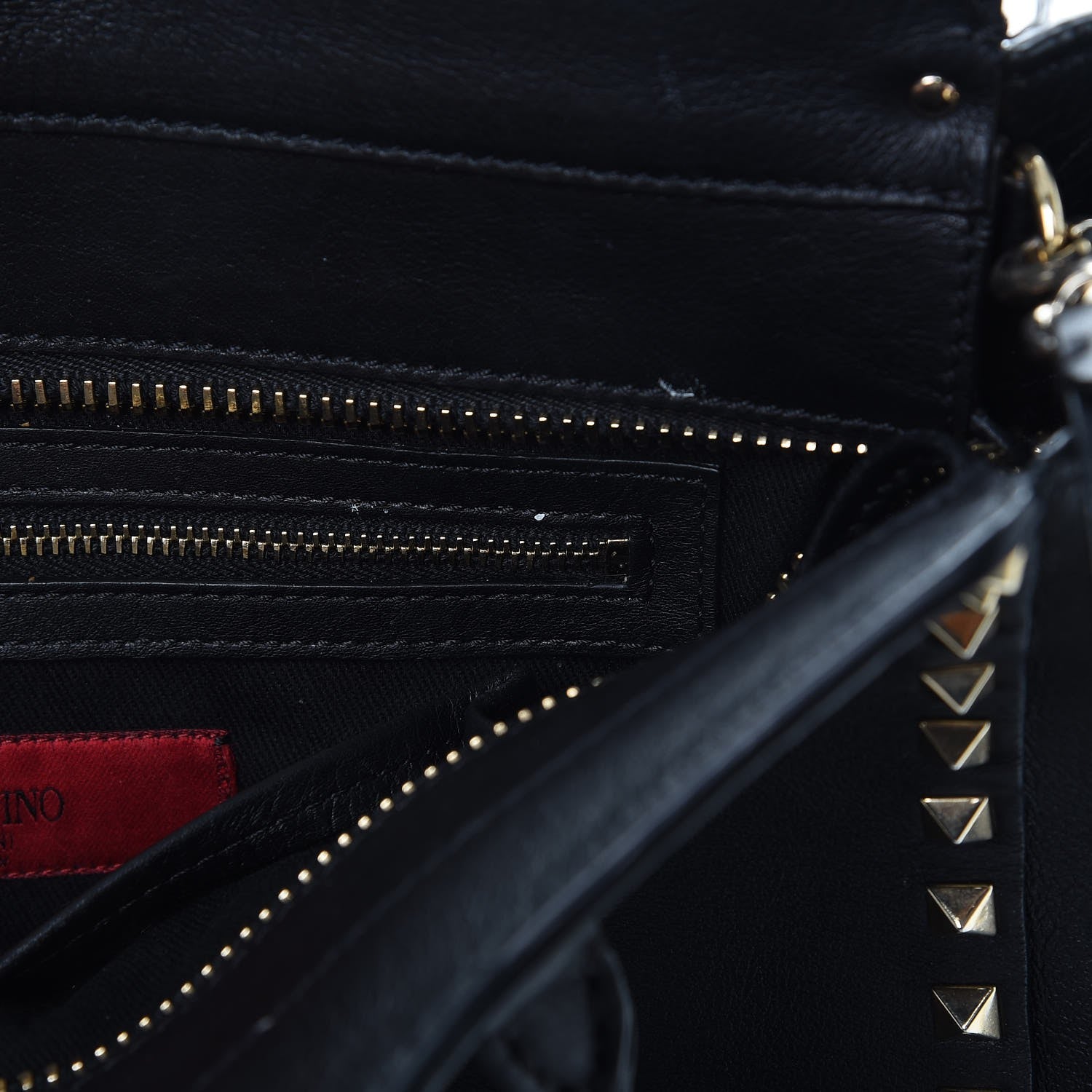 Valentino Garavani Vitello Rockstud Double Handle Tote Black 8 of 17