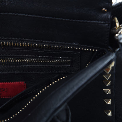 Valentino Garavani Vitello Rockstud Double Handle Tote Black 8 of 17