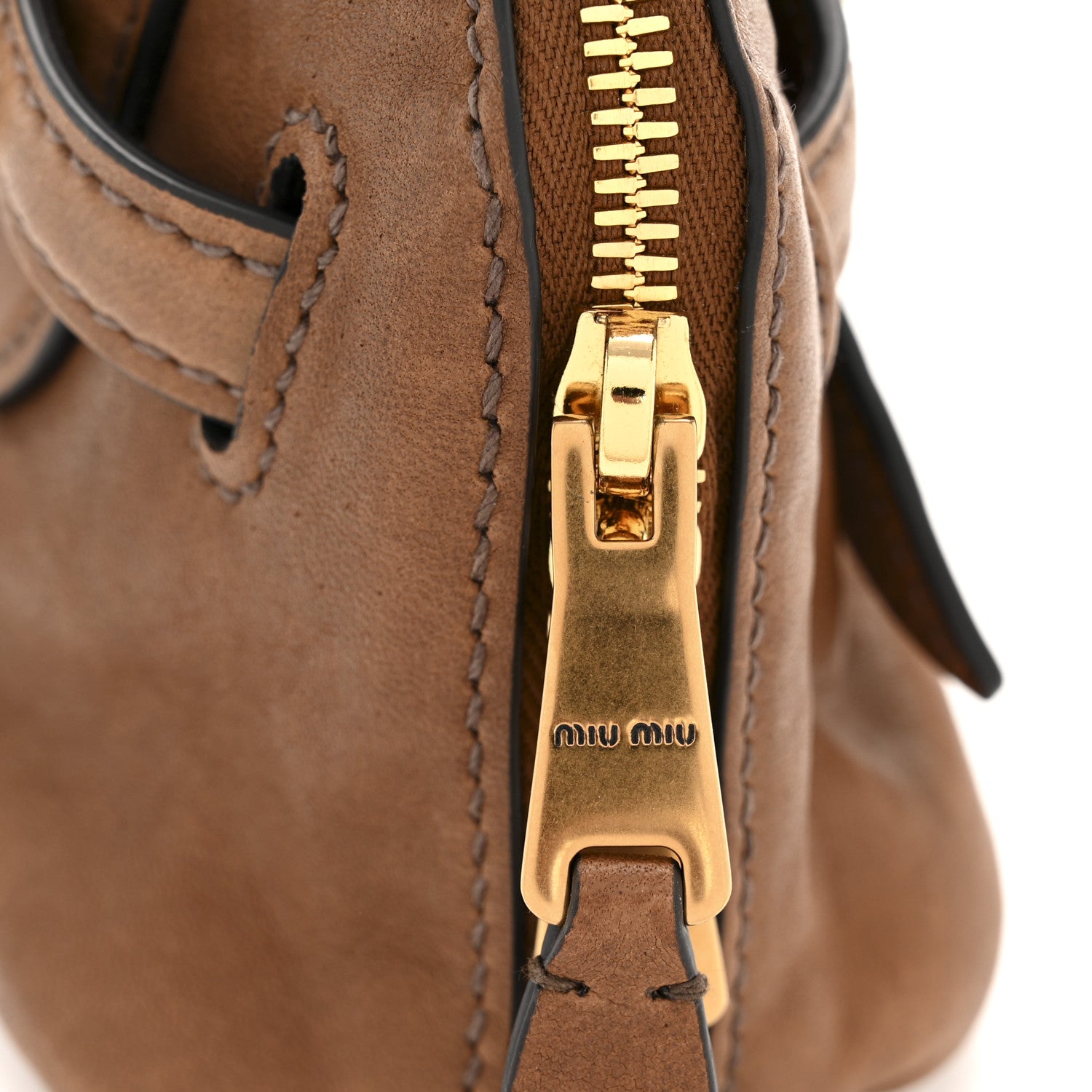 Miu Miu Nappa Mini Aventure Bag Oak 10 of 11