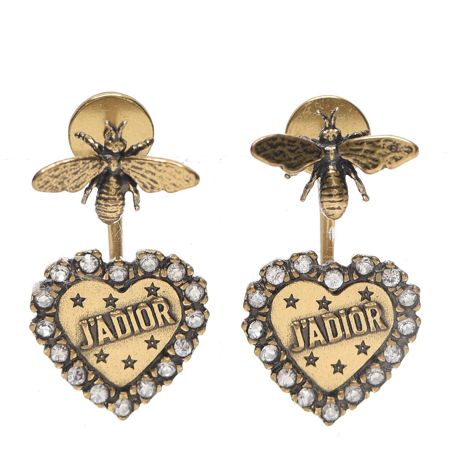 Christian Dior Metal Bee J'Adior Earrings Aged Gold 1 of 4