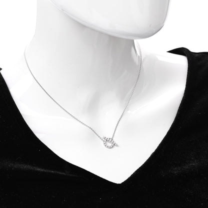 Hermes 18K White Gold Diamond Finesse Pendant Necklace 2 of 5