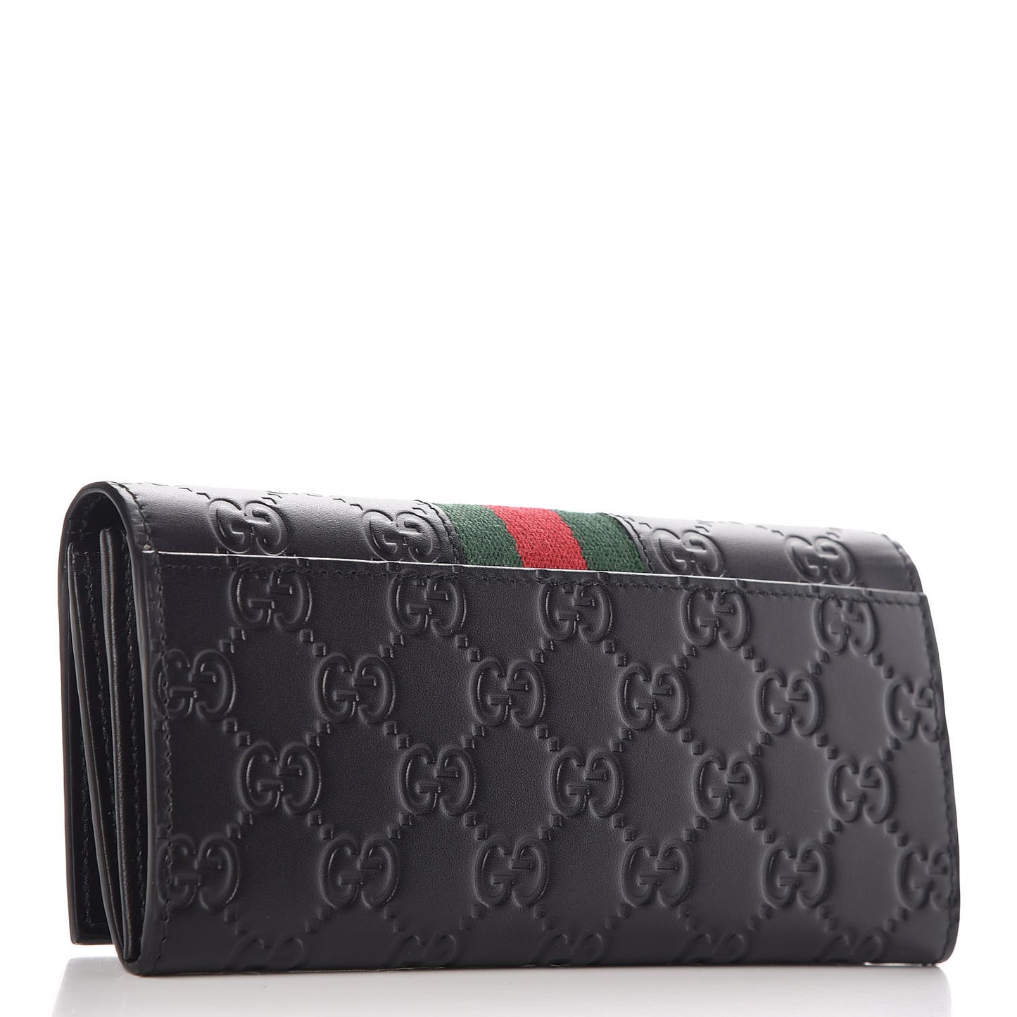 Guccissima Signature Web New Web Continental Wallet Black