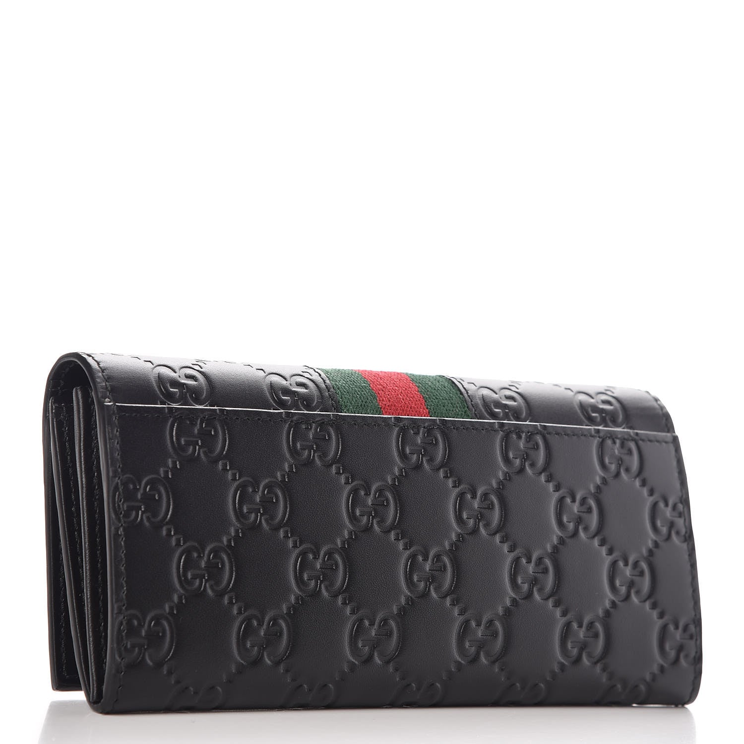 Gucci Guccissima Signature Web New Web Continental Wallet Black 3 of 7