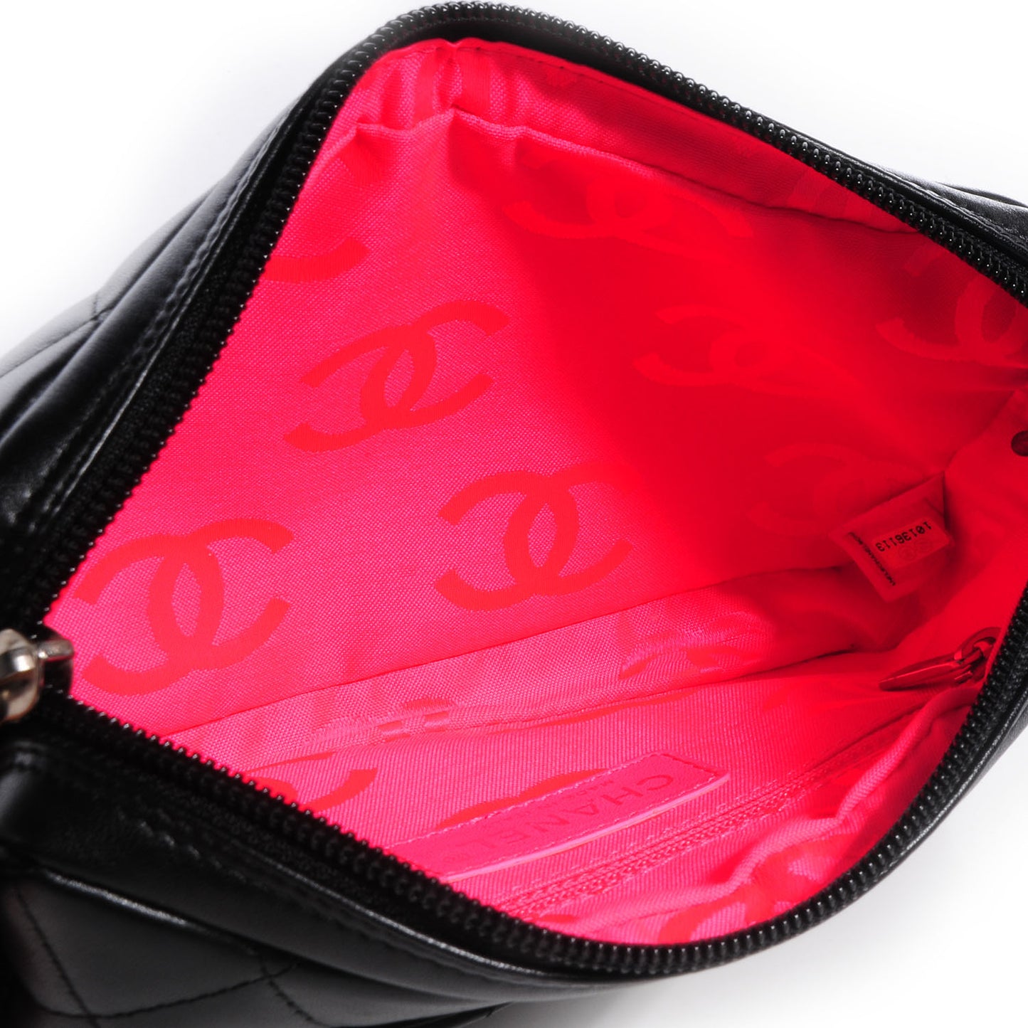 Calfskin Quilted Cambon Pochette Black