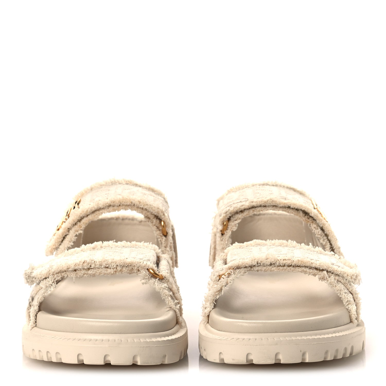 Christian Dior Cotton Dioract 10mm Sandals 36 Natural 3 of 12