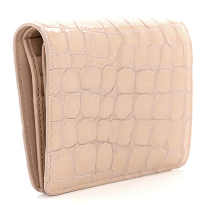 Miu Miu Patent Crocodile Embossed Wallet Bi-Fold Compact Wallet Ninfea 3 of 8