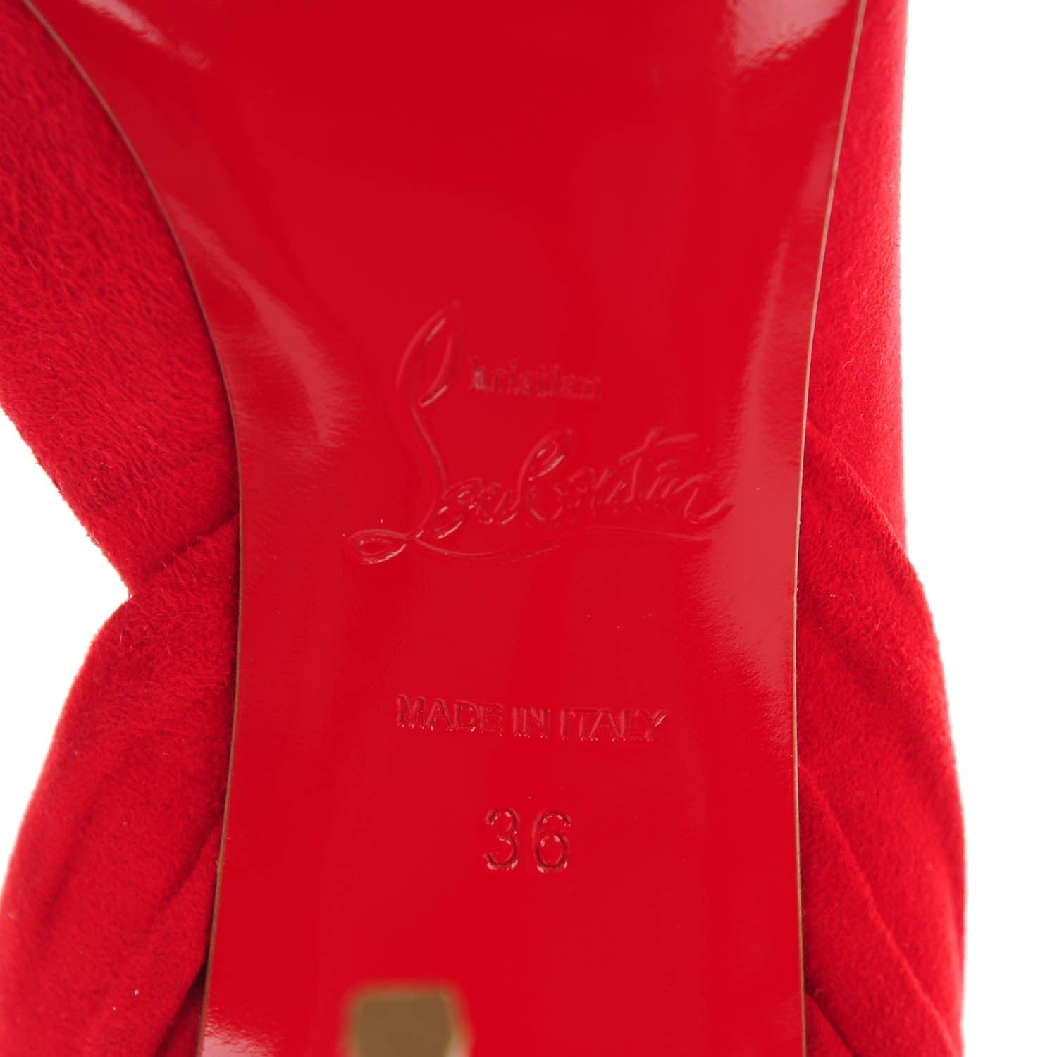 Christian Louboutin Suede Barbara 100 Peep Toe Pumps 36 Oeillet 7 of 9