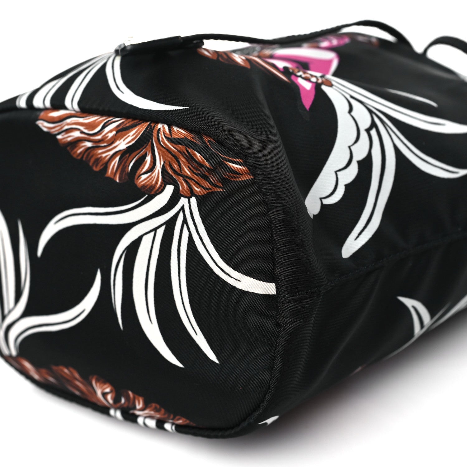 Prada Tessuto Nylon Saffiano Hawaii Print Bucket Wristlet Rosso 9 of 9